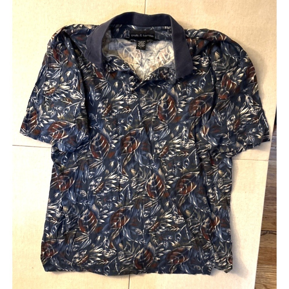 Croft & Barrow Men's Short Sleeve Collared Button Polo Shirt Size L